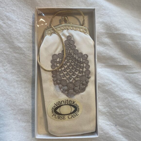 NWOT Vintage Kiss Clasp Evening Bag Handbag Mini Bag‎ Coin Purse Made in England - Picture 7 of 9